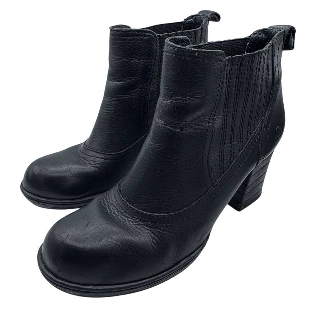 Born Black Leather Ankle Booties - Size 7.5